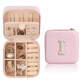 HBselect Travel Jewelry Case Jewelry Box Jewelry Organizer Initial Small Jewelry Boxes for Women Travel Jewelry Box Ring Holder Earring Holder Beach Travel Vacation Essentials