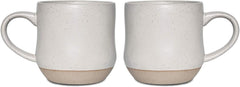 Bosmarlin Large Stoneware Speckled Coffee Mugs Set of 2, Big Tea Cup, 17 Oz, Dishwasher and Microwave Safe