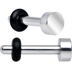 14G Stainless Steel Single Flare Flat Top Plug