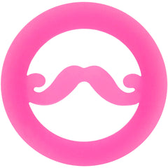 5/8 Pink Silicone Dapper Mustache Tunnel Plug