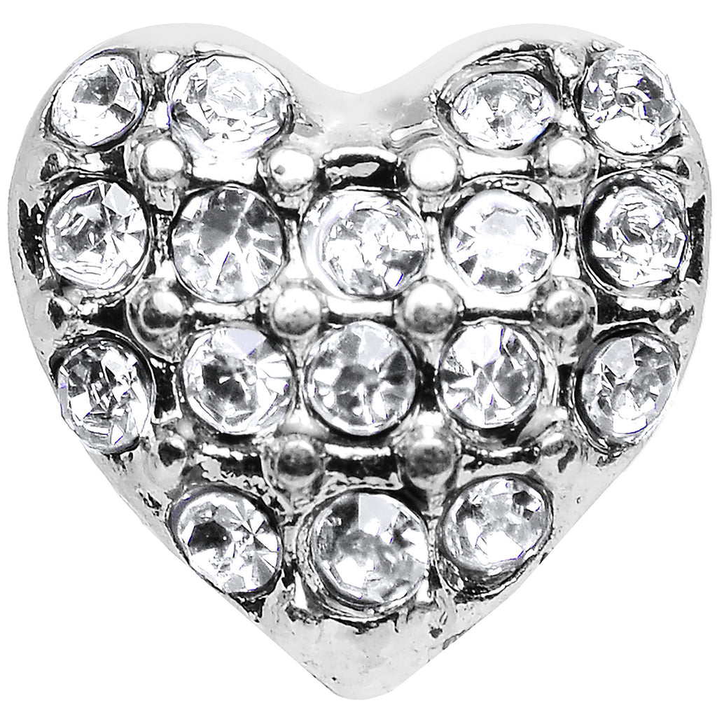 Clear Crystal 18G Faithful Heart Cartilage Tragus Earring