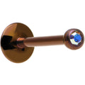 16G 3/8 Aurora Gem Bronze Anodized Titanium Labret Monroe 2.5mm