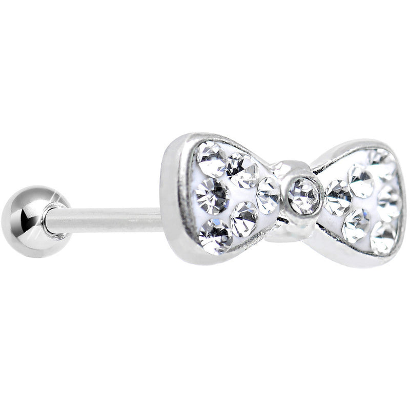 18G Clear Gem New Year Bow Tie Cartilage Tragus Earring