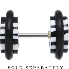 White Black Stone Animal Stripe Cheater Plug