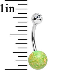 Clear Gem Galactic Light Green Stone Belly Ring