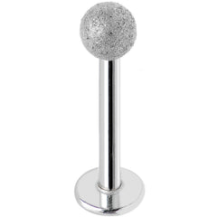 16G 3/8 Silver Sandblasted Steel Monroe Labret 3mm Ball