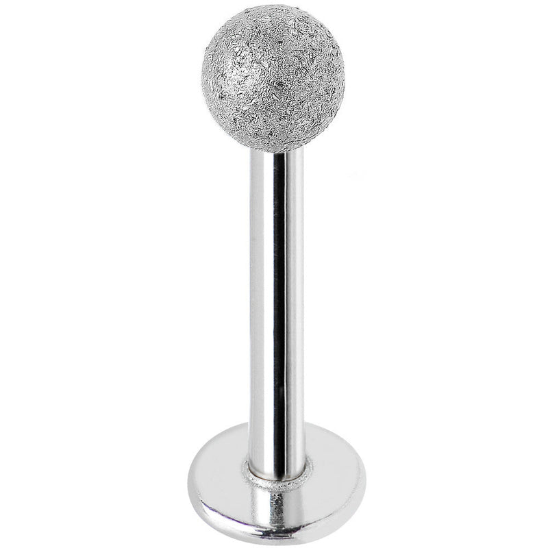 16G 3/8 Silver Sandblasted Steel Monroe Labret 3mm Ball
