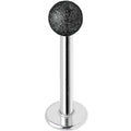 16G 3/8 Black Sandblasted Steel Monroe Labret 3mm Ball