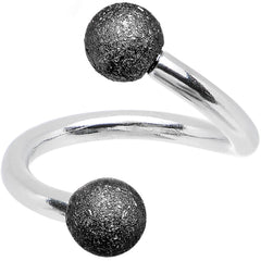 16G 5/16 Black Sandblasted Steel Spiral Barbell 3mm Ball