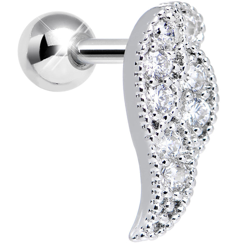 Clear Gem Celestial Angel Wing Right Cartilage Earring