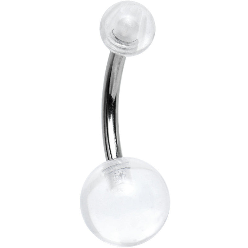 Crystal Clear Acrylic Grade 23 Solid Titanium Belly Ring