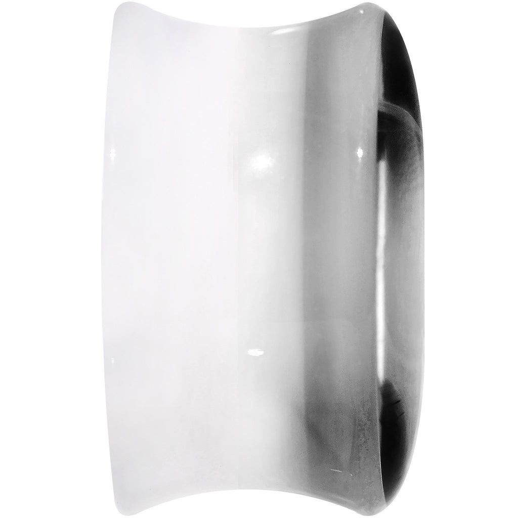 5/8 White Black Acrylic Adoring Heart Saddle Plug