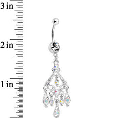 Clear Gem Luminous Kite Chandelier Belly Ring