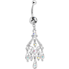 Clear Gem Luminous Kite Chandelier Belly Ring