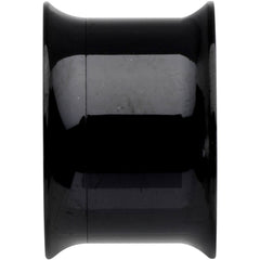9/16 Black IP Clear CZ Double Flare Screw Fit Tunnel