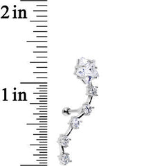 Stainless Steel CZ Shooting Star Left Tragus Cartilage Earring