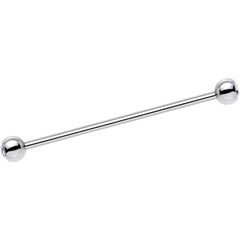 Double Gem Stainless Steel Industrial Barbell 38mm