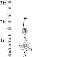 Clear CZ Meadow Fairy Dangle Belly Ring