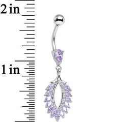 Lilac CZ Gem Light as a Feather Dangle Belly Ring