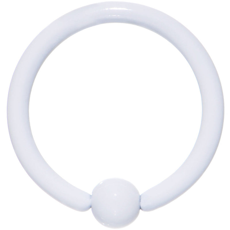 16G White Ceramic Coated Stainless Steel BCR Captive Ring