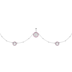 38 Pink Accent Tree of Life Charm Dangle Belly Chain