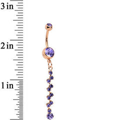 Purple Rose Gold Anodized Criss Cross Dangle Belly Ring
