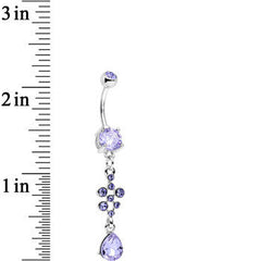Tanzanite Stainless Steel Octo Sparkle Drop Dangle Belly Ring