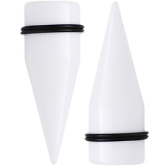 24mm White Acrylic Straight Taper Set