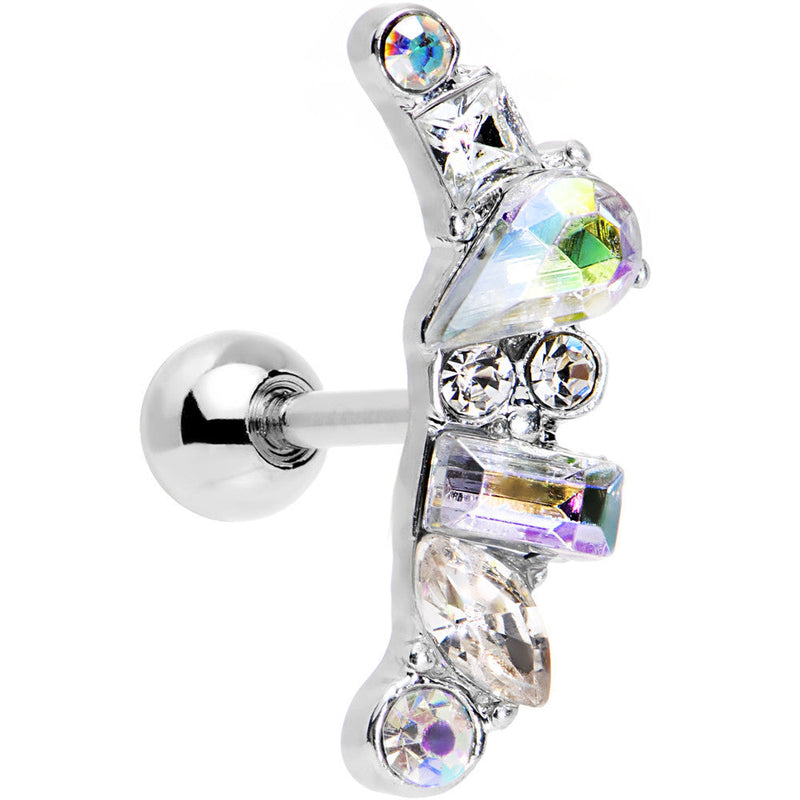 16G 1/4 Aurora Gem Jumble of Jewels Left Ear Cartilage Earring