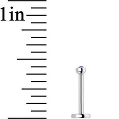 18G 5/16 Tanzanite 2mm CZ Gem Internally Threaded Labret