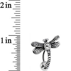 Clear Gem Flyaway Dragonfly Top Mount Belly Ring