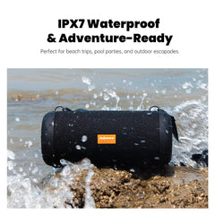 WHALE with Nylon Strap – Bluetooth IPX7 Waterproof Portable Outdoor Speaker with 30W Stereo Sound and USB Charge Out