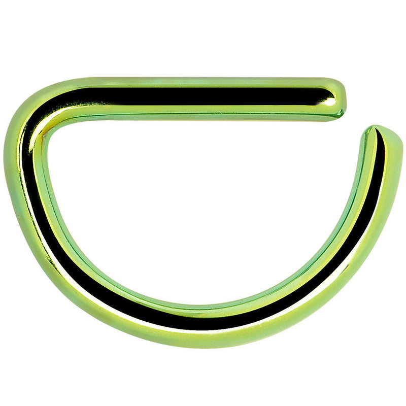 16G 5/16 Green Anodized Stainless Steel Simple Septum Ring