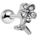 16G Clear Gem Petal Flower Right Ear Cartilage Earring