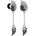 4G Aurora Black Gem Arial Angel Wings Dangle Plug Set