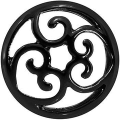 5/8 Steel Black Filigree Duet Heart Saddle Plug Set