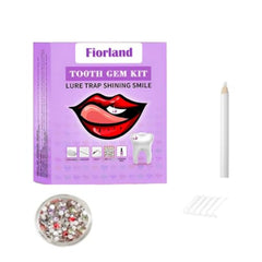 Fiorland Tooth Gem Kit, DIY Crystals Jewelry Kit Teeth Gems Set, 2025 New Professional Fashionable Y2k Tooth Gems for Teeth Fun at Home Use (White)