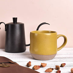Bosmarlin Large Stoneware Speckled Coffee Mugs Set of 2, Big Tea Cup, 17 Oz, Dishwasher and Microwave Safe