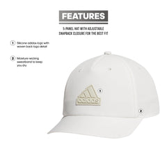 adidas Men's Sport 5-Panel, High Crown Structured Snapback Adjustable Fit Cap