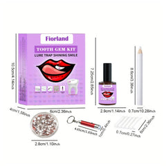 Fiorland Tooth Gem Kit, DIY Crystals Jewelry Kit Teeth Gems Set, 2025 New Professional Fashionable Y2k Tooth Gems for Teeth Fun at Home Use (White)