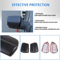 Door Rear View Mirror Cover Compatible with Nissan Titan 2016-2023, ABS Auto Exterior Side Rearview Mirror Protective Trim Cap Accessories 2Pcs (Carbon Fiber Pattern)