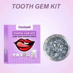 Fiorland Tooth Gem Kit, DIY Crystals Jewelry Kit Teeth Gems Set, 2025 New Professional Fashionable Y2k Tooth Gems for Teeth Fun at Home Use (White)