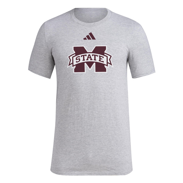 adidas Mens House T-Shirt Medium Grey Heather/Mississippi State University
