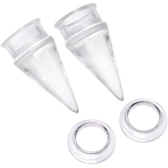 Clear 2 in 1 Interchangeable Screw Fit Plug and Taper Set