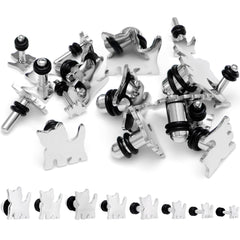 Steel Cat Lover Kitty Cat Single Flare Plug Set 14G to 0G