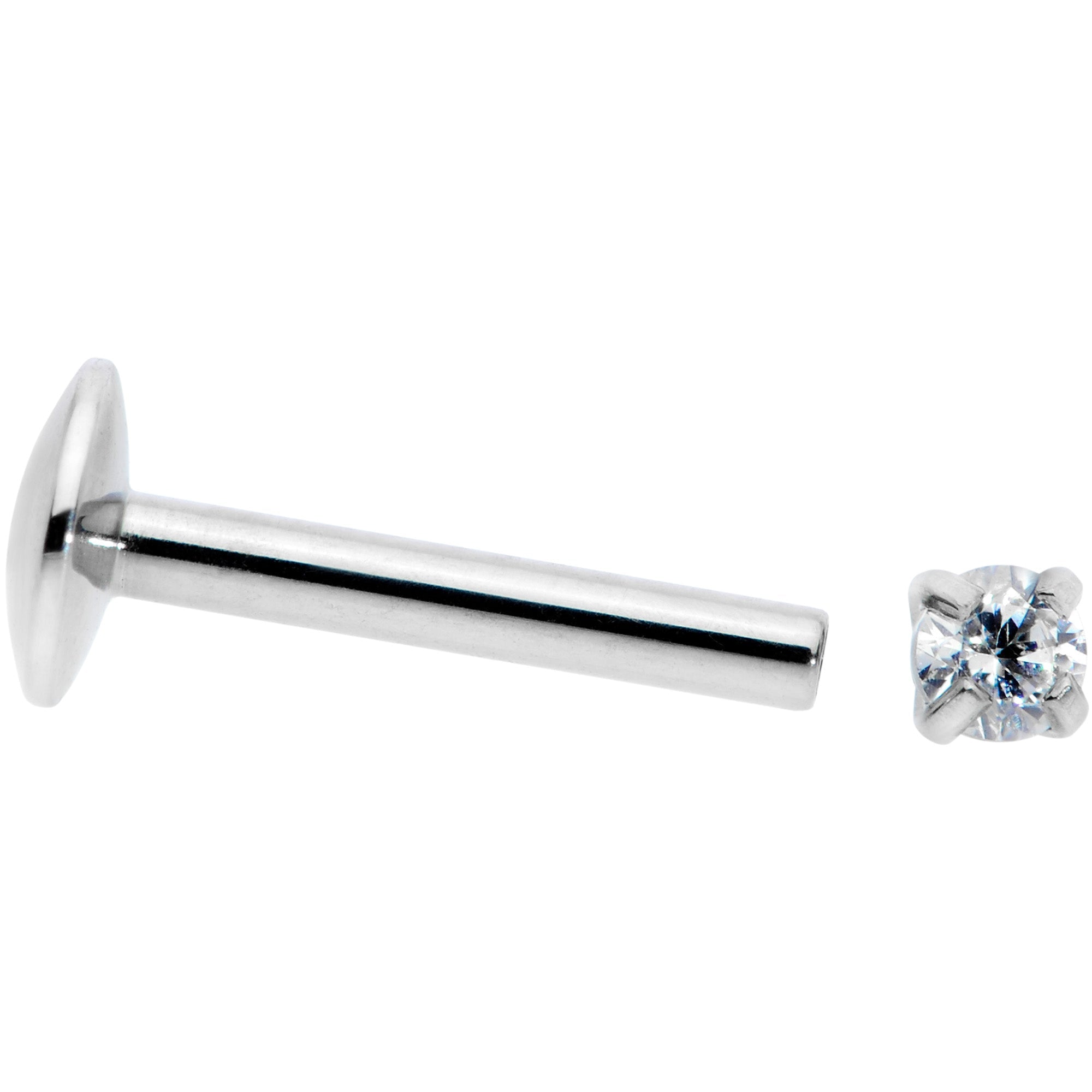 16G 5/16 2mm CZ G23 Titanium Internally Threaded Labret
