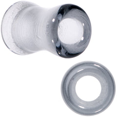 Translucent Black Glass Tunnel Plug Set 2G to 1 Inch
