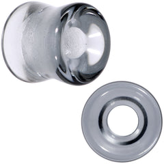 Translucent Black Glass Tunnel Plug Set 2G to 1 Inch