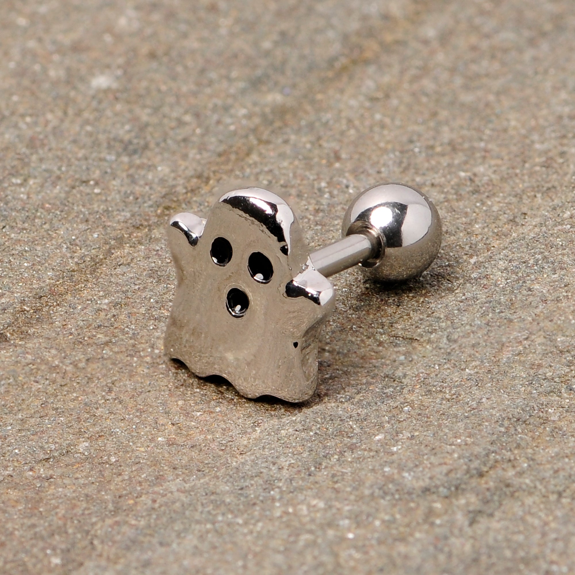 16G 1/4 Spooky Ghost Halloween Cartilage Tragus Earring