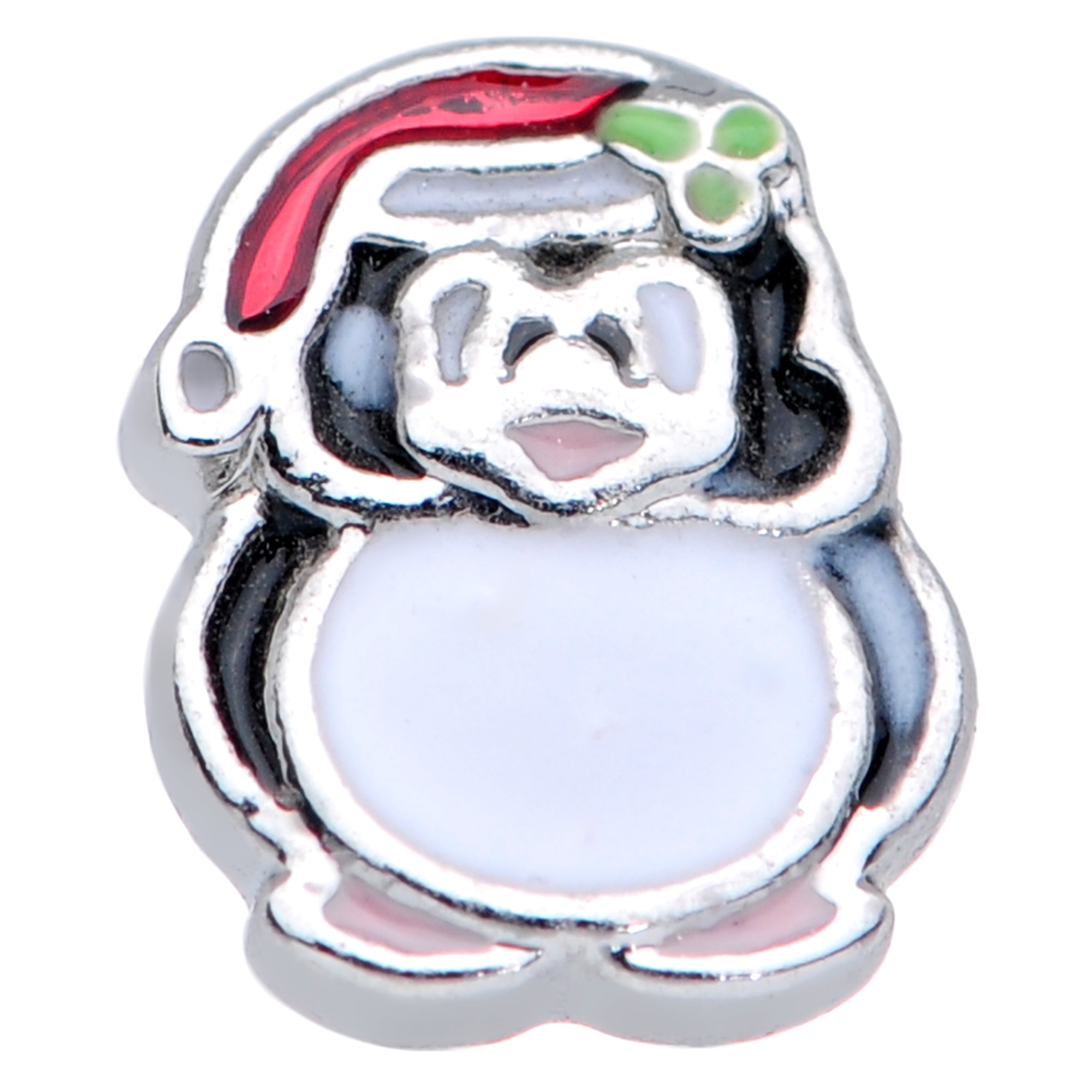 20G 1/4 Black White Red Santa Penguin Christmas Nose Bone